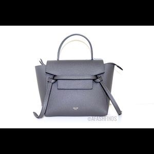 SOLD - Celine Nano Belt Bag Grey Grained Calfskin